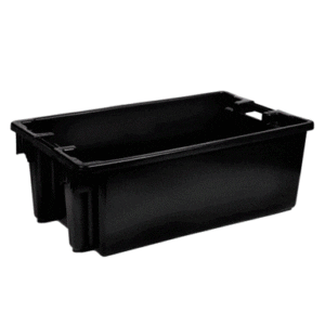 A black plastic container with handles on top of it.