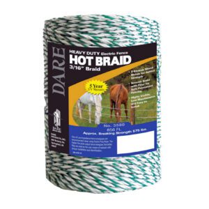 Dare Hot Braid ly Rope 3/16”  X 656 Ft - Green/White